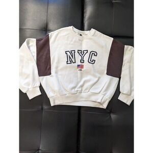 Women's Divided HM Crop Top Style White Long Sleeve Sweatshirt NYC S‎